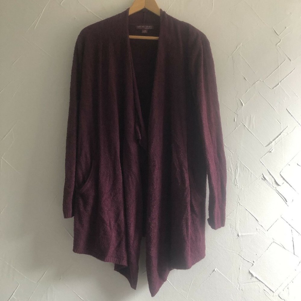 BAREFOOT DREAMS Size S/M Chic Cozy Lite Purple Island Wrap Cardigan - Picture 2 of 7